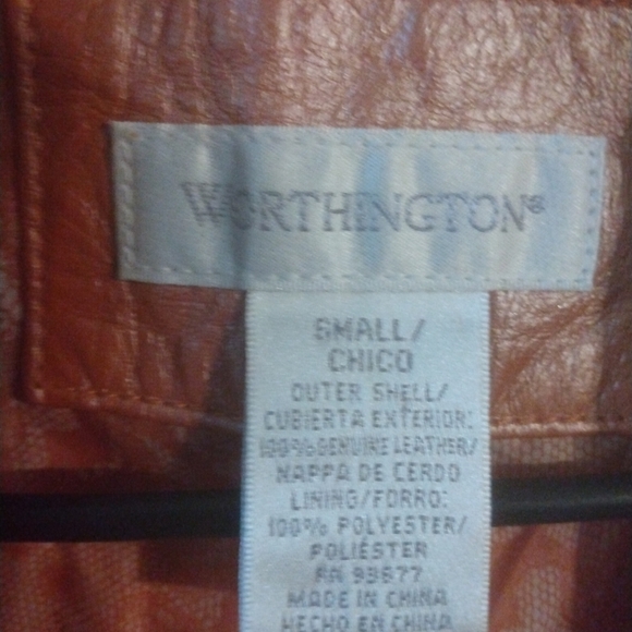 Leather Jacket Worthington Burnt Orange/Rose Gold Hue Legally Blonde Girl Boss S - Picture 4 of 9